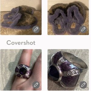 Real Rabbit fur UGGS🐰sz8+925💜Lauren G Adams Statement Ring sz7